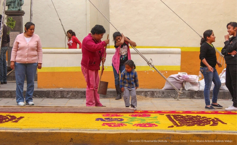Arte efímero de Corpus Christi en Huamantla