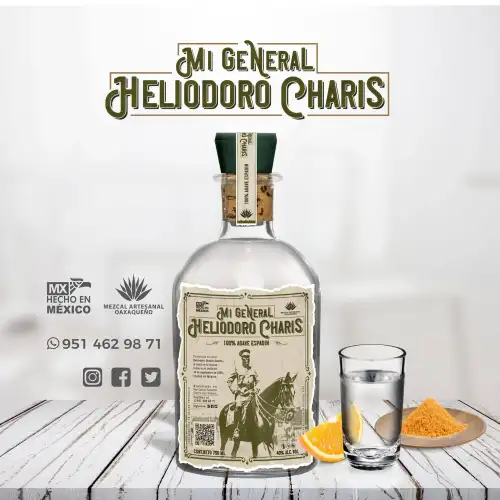 logo Mezcal Mi General Heliodoro Charis