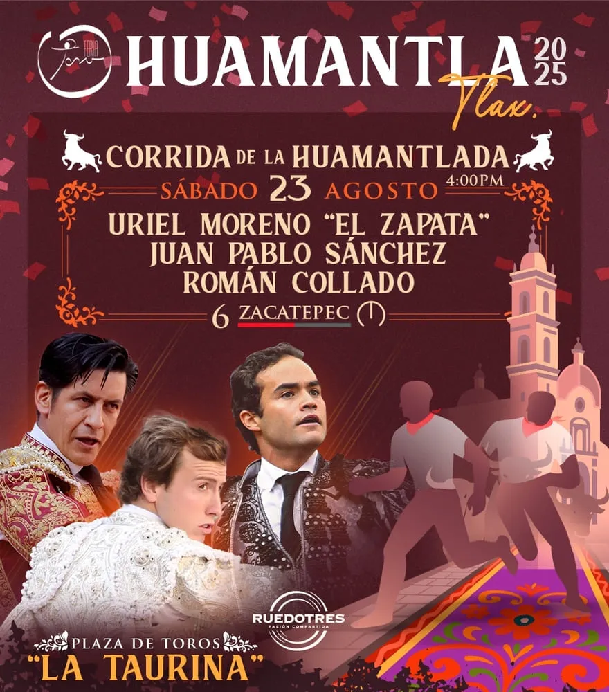 Boletos de la Corrida de la Huamantlada de la Feria de Huamantla 2025