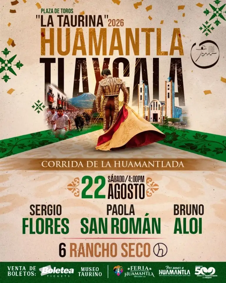 Boletos de la Corrida de la Huamantlada de la Feria de Huamantla 2026