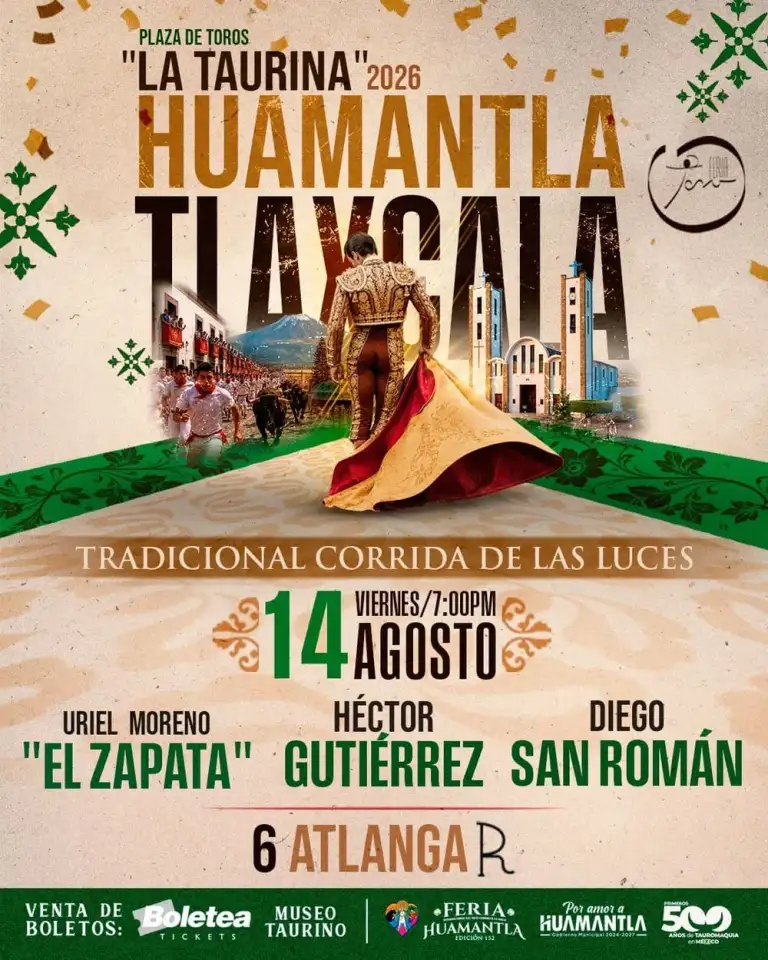 Boletos de la Corrida de las Luces Toros de la Feria de Huamantla 2026
