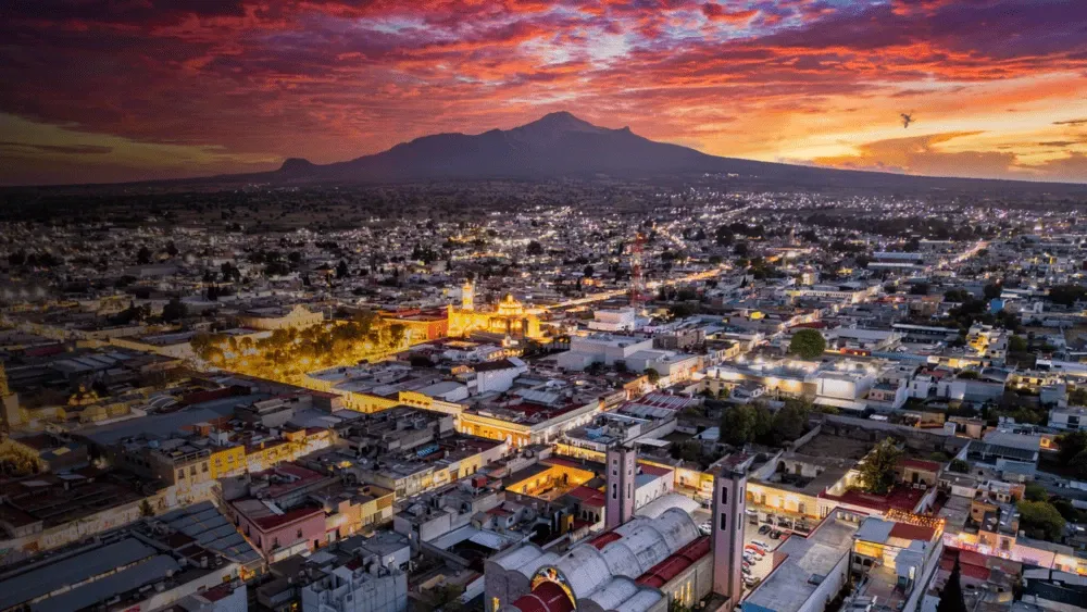 Vista panorámica de Huamantla al atardecer